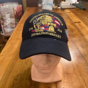 Navy Blue 250th Anniversary USA Embroidered Baseball Cap